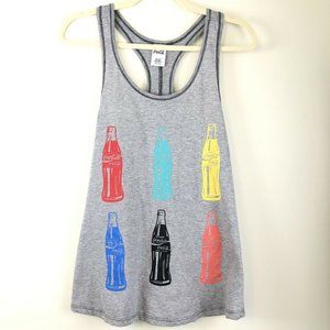 Coca-Cola Tank Top Gray Multicolored Bottles